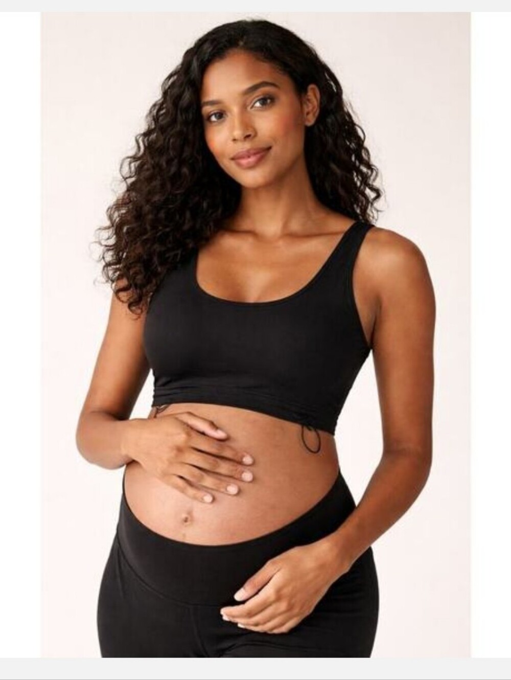 Crissova Black Made For Mothers Nursing Crop Tank Top Bra Size XL Pregnancy